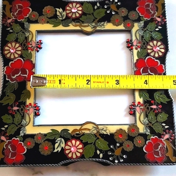 SIXTREES PICTURE FRAME Bejeweled Enameled Garden Design - Picture 10 of 11